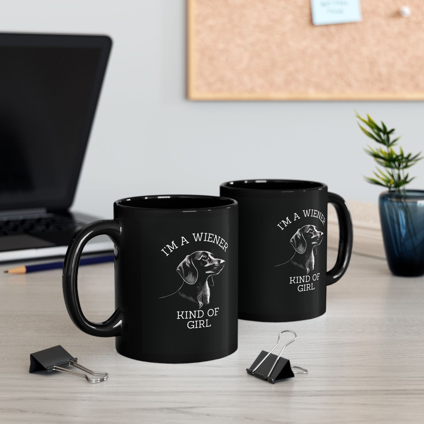 A Girl & Her Wiener - Black Mug - Real Rad Boutique