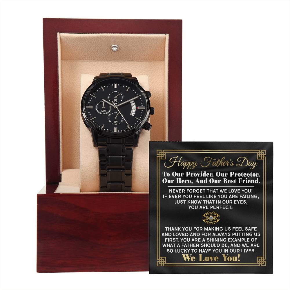 A Shining Example - Black Chronograph Watch - Real Rad Boutique