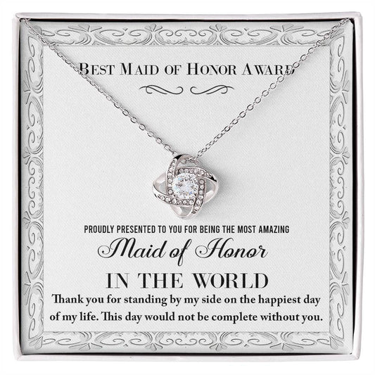 A Special Tribute to the Most Amazing Maid of Honor - Love Knot Necklace - Real Rad Boutique