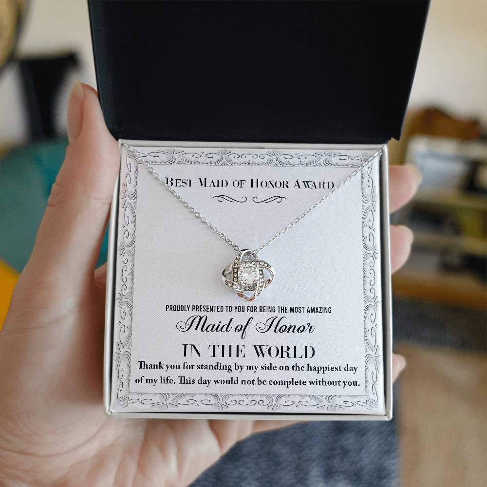 A Special Tribute to the Most Amazing Maid of Honor - Love Knot Necklace - Real Rad Boutique