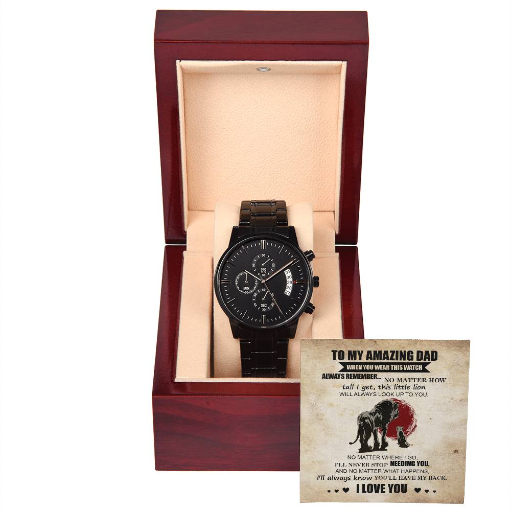 A Timeless Reminder of Your Unwavering Love and Support - Black Chronograph Watch - Real Rad Boutique