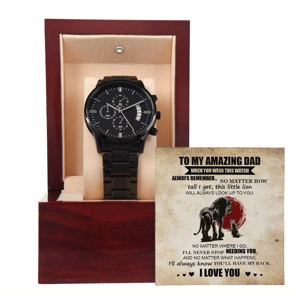 A Timeless Reminder of Your Unwavering Love and Support - Black Chronograph Watch - Real Rad Boutique