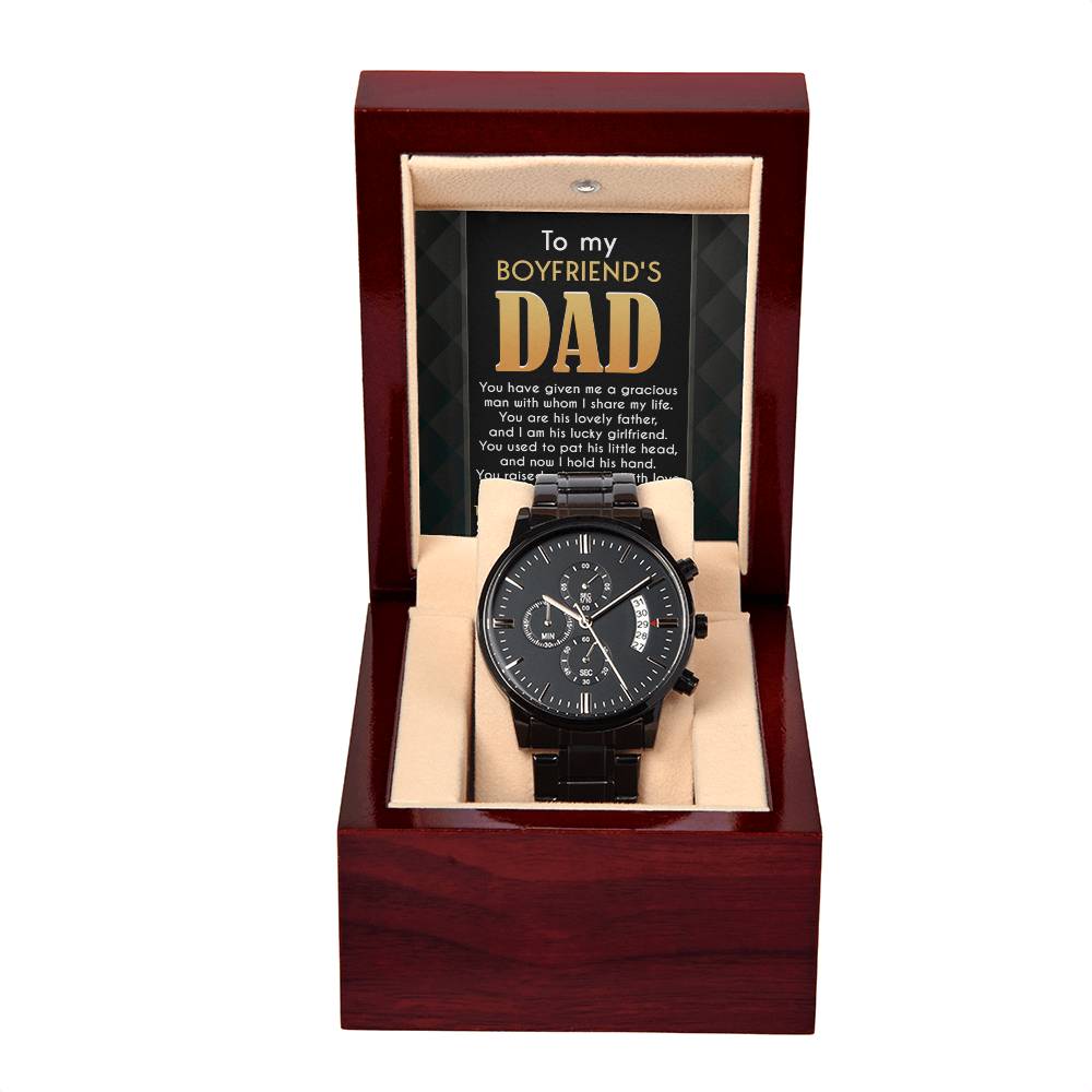 A Tribute to My Boyfriend's Dad - Black Chronograph Watch - Real Rad Boutique