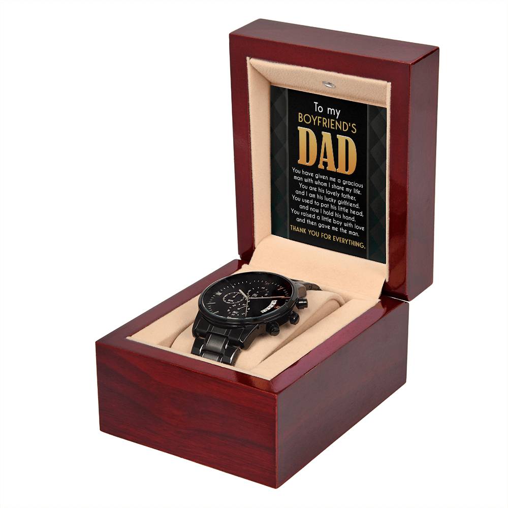 A Tribute to My Boyfriend's Dad - Black Chronograph Watch - Real Rad Boutique