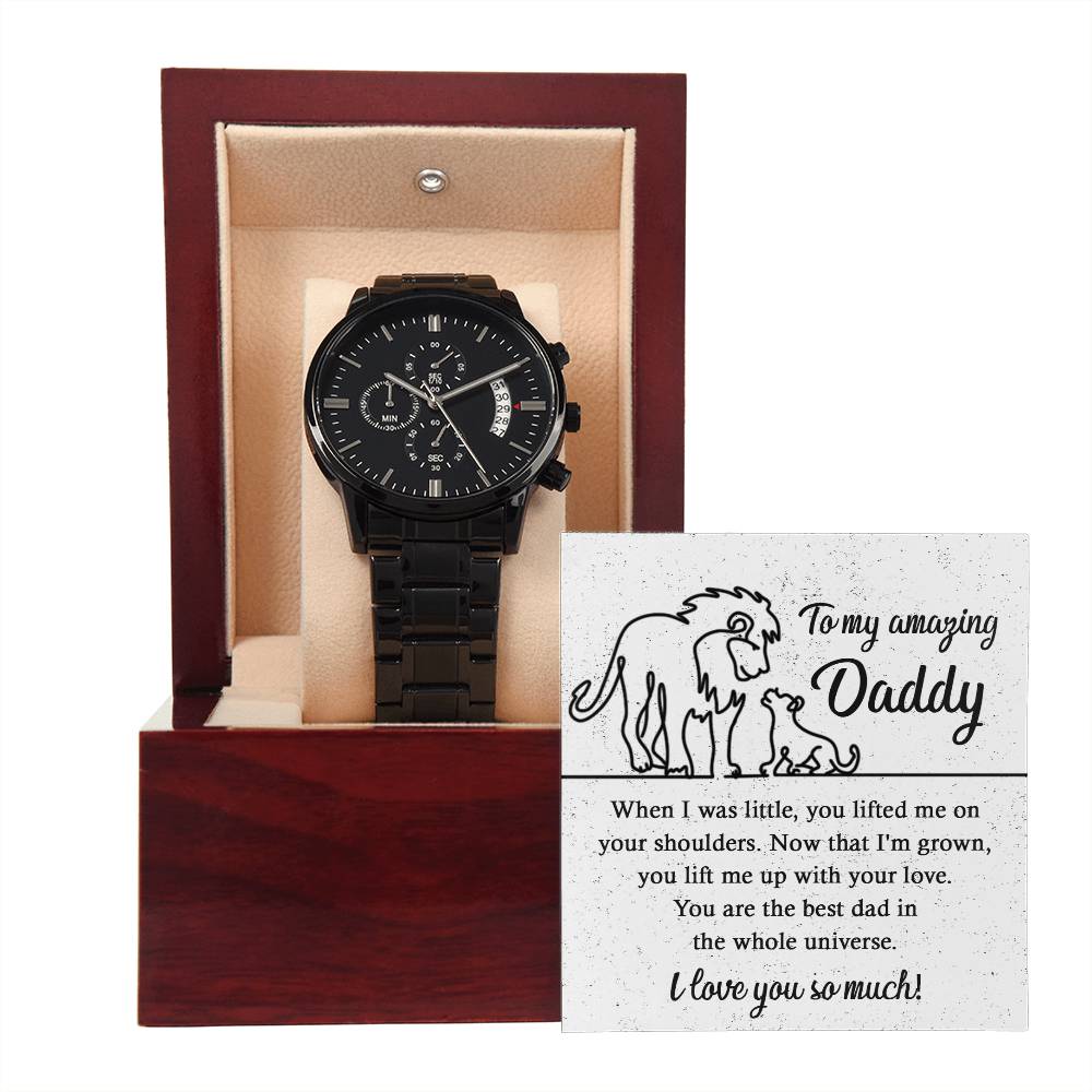 Amazing Daddy - Black Chronograph Watch - Real Rad Boutique