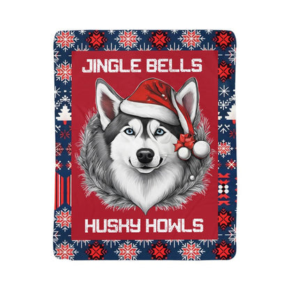 Jingle Bells & Husky Howls Sherpa Fleece Blanket