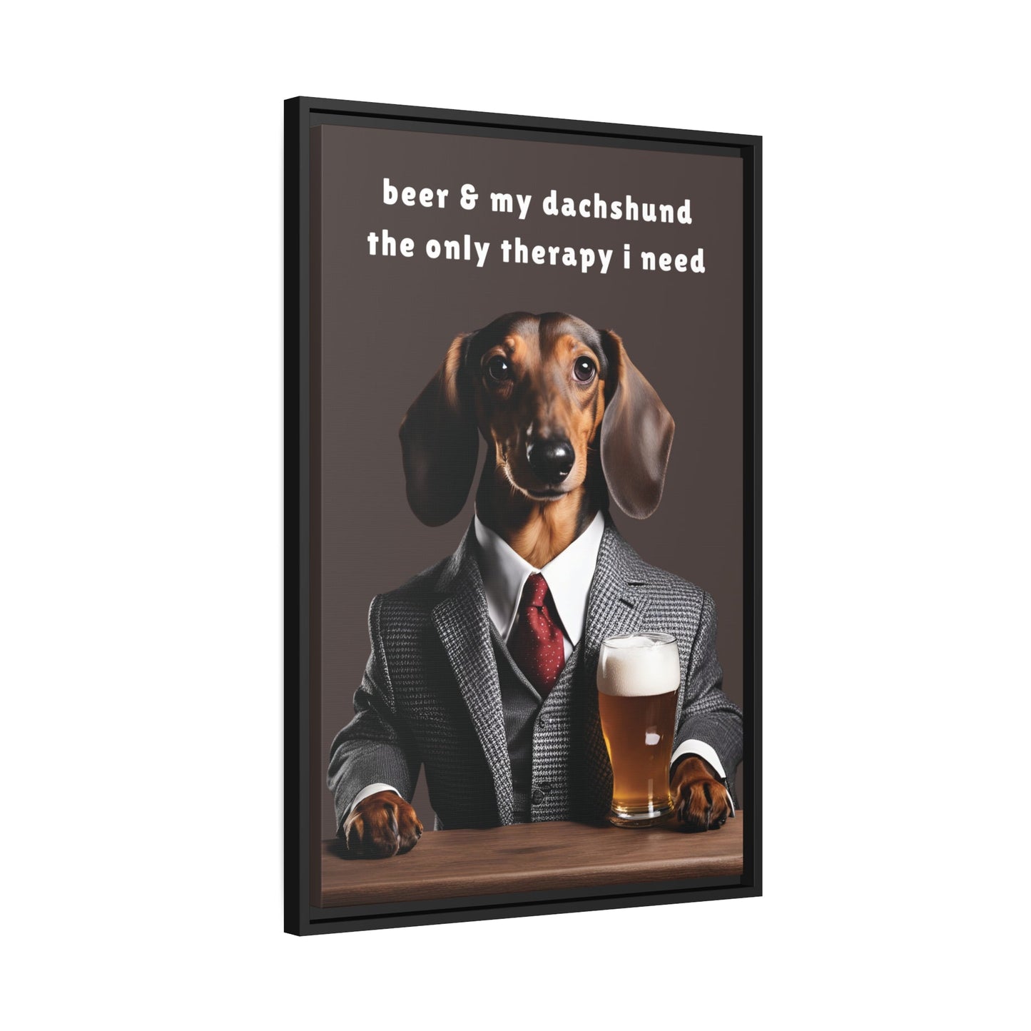 Beer and My Dachshund - Matte Canvas, Black Frame - Real Rad Boutique