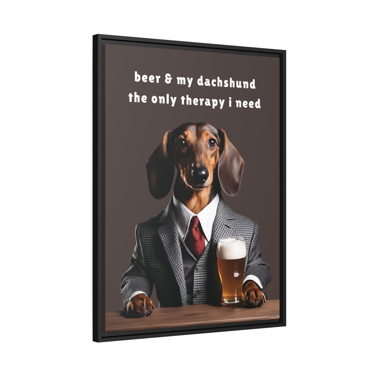 Beer and My Dachshund - Matte Canvas, Black Frame - Real Rad Boutique