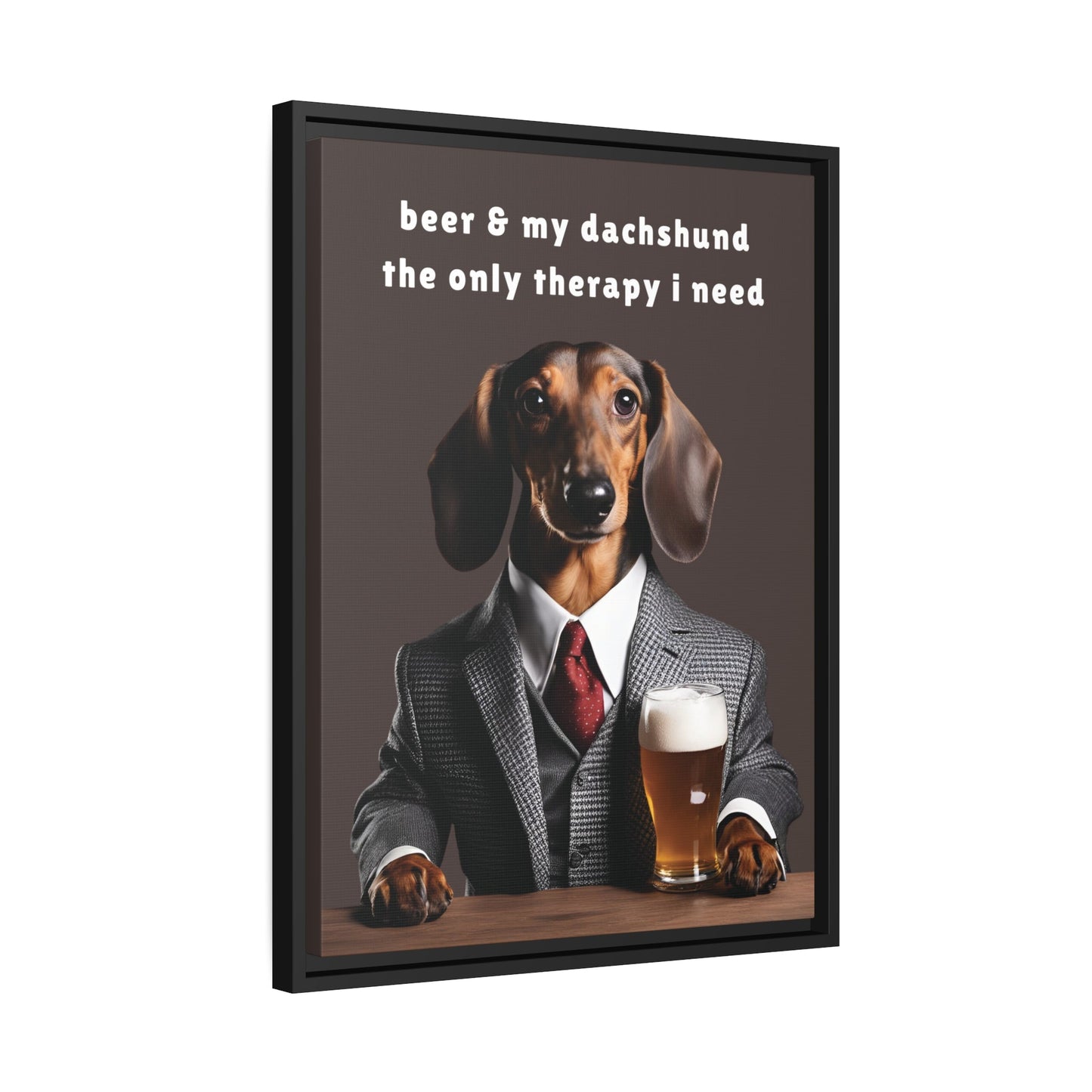 Beer and My Dachshund - Matte Canvas, Black Frame - Real Rad Boutique