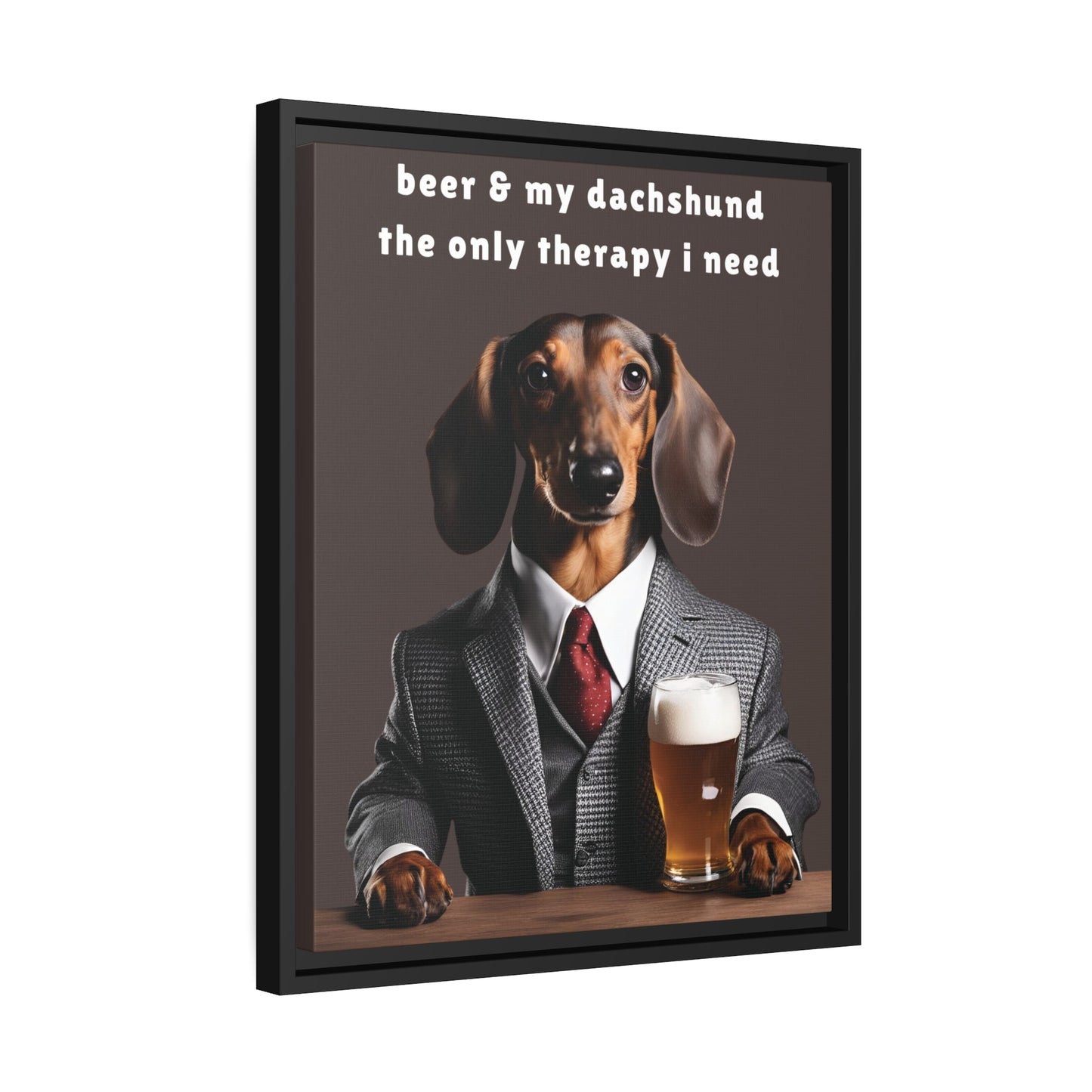 Beer and My Dachshund - Matte Canvas, Black Frame - Real Rad Boutique