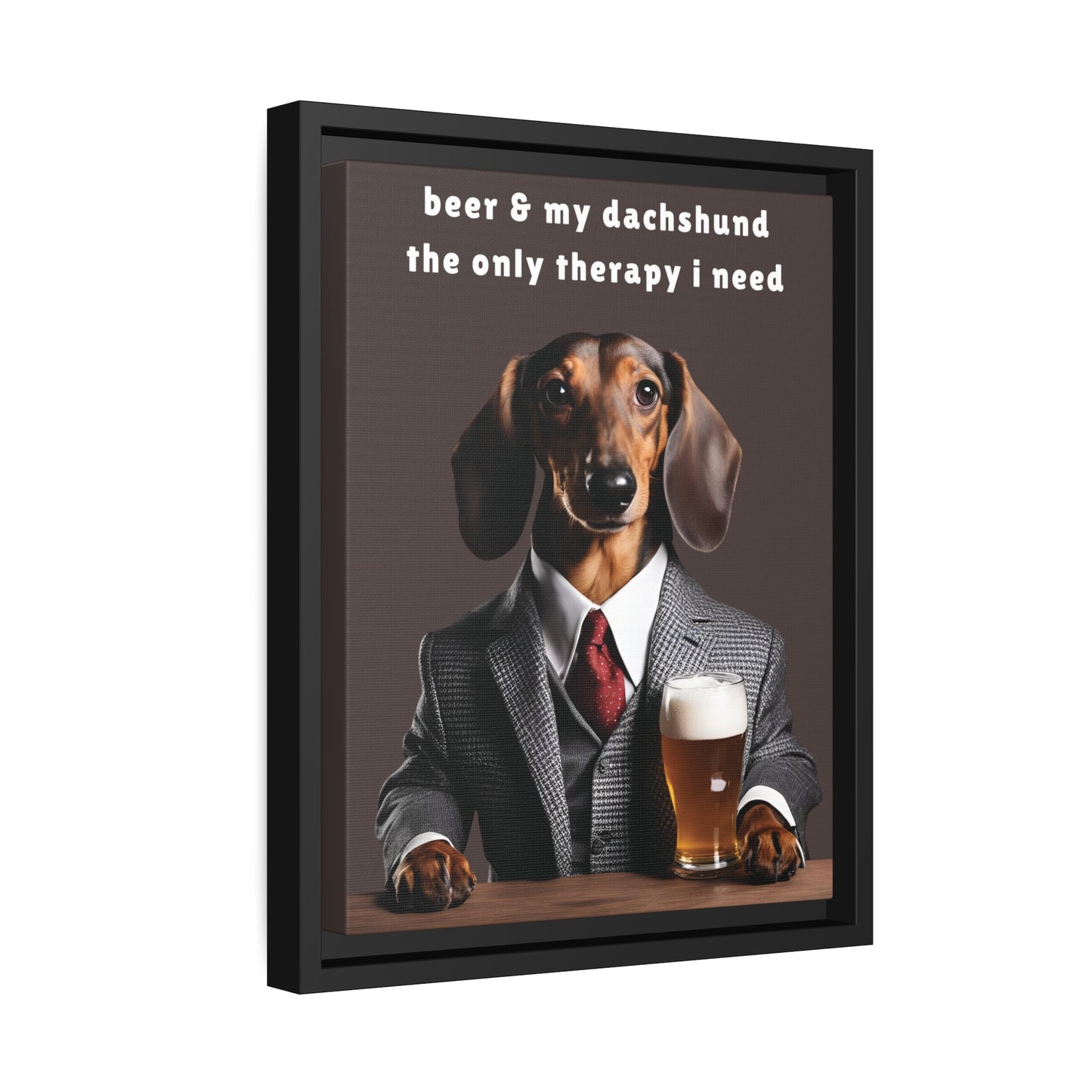 Beer and My Dachshund - Matte Canvas, Black Frame - Real Rad Boutique