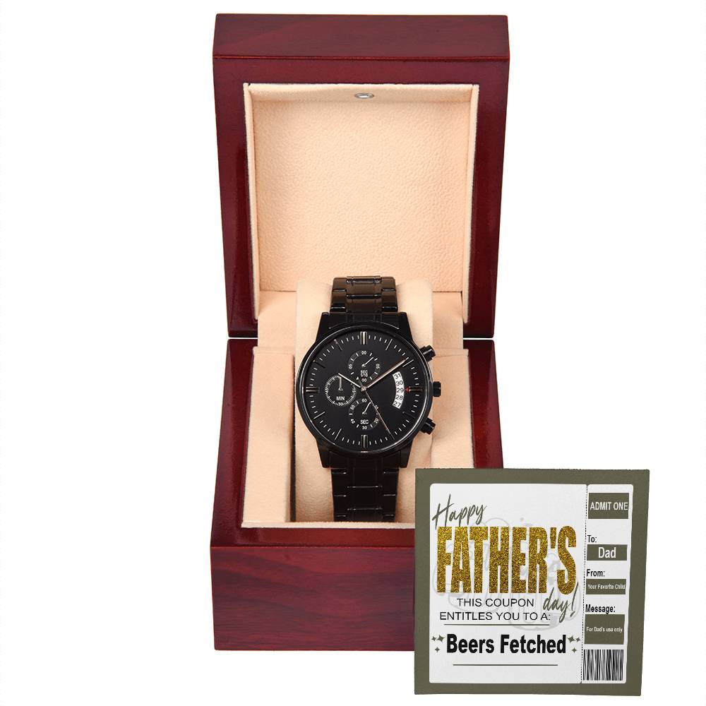 Beers Fetched - Black Chronograph Watch - Real Rad Boutique