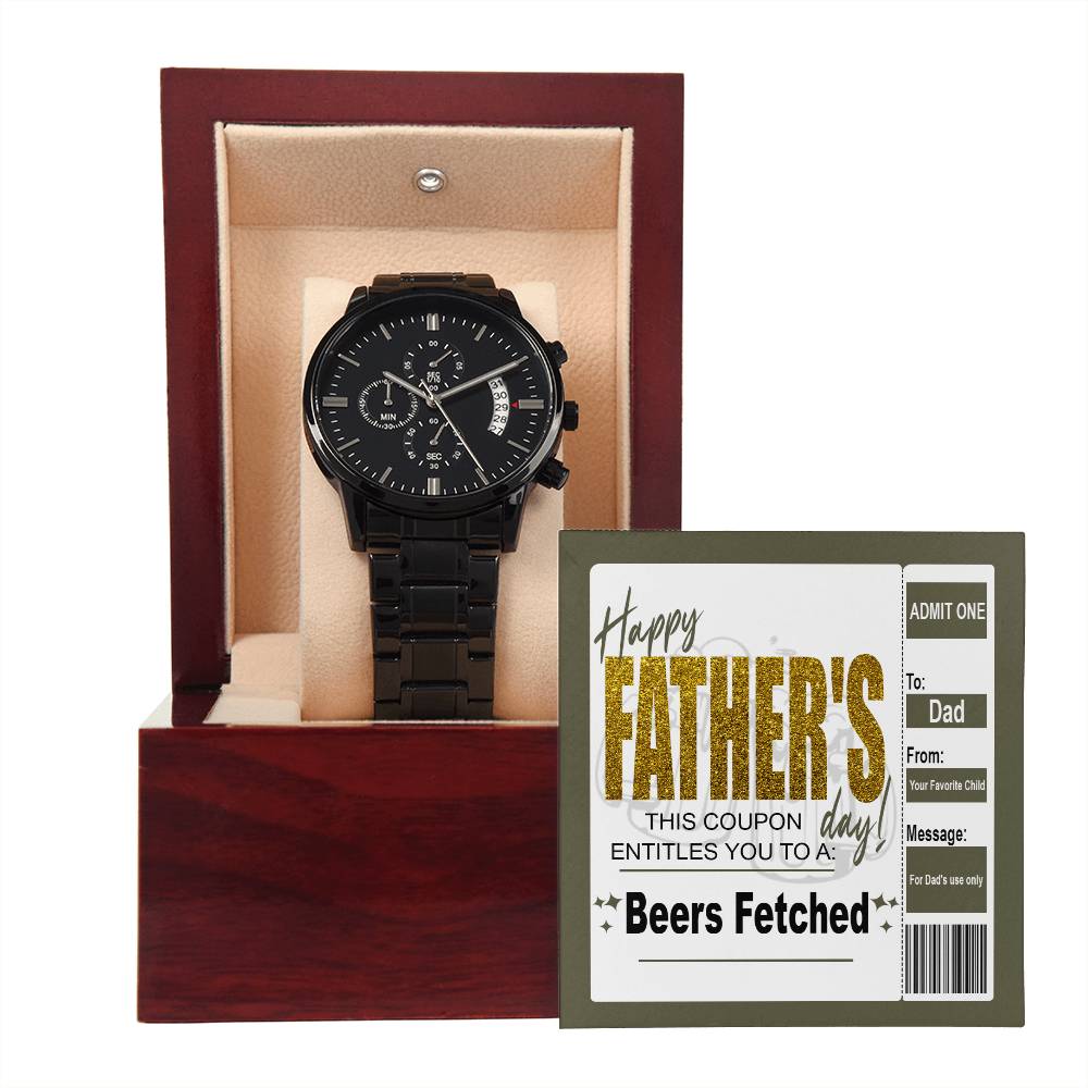 Beers Fetched - Black Chronograph Watch - Real Rad Boutique