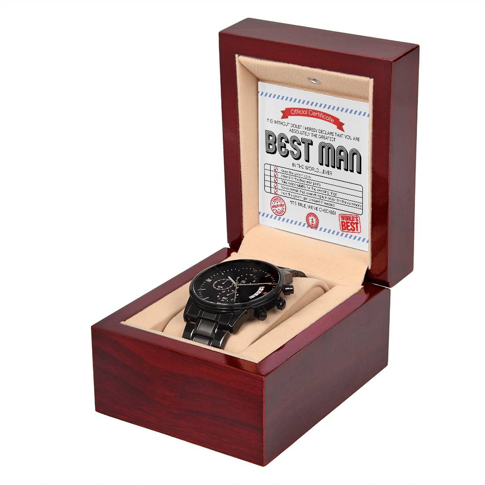 Best Man Duties - Black Chronograph Watch - Real Rad Boutique