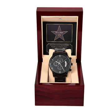 Best Man Star of Fame - Black Chronograph Watch - Real Rad Boutique