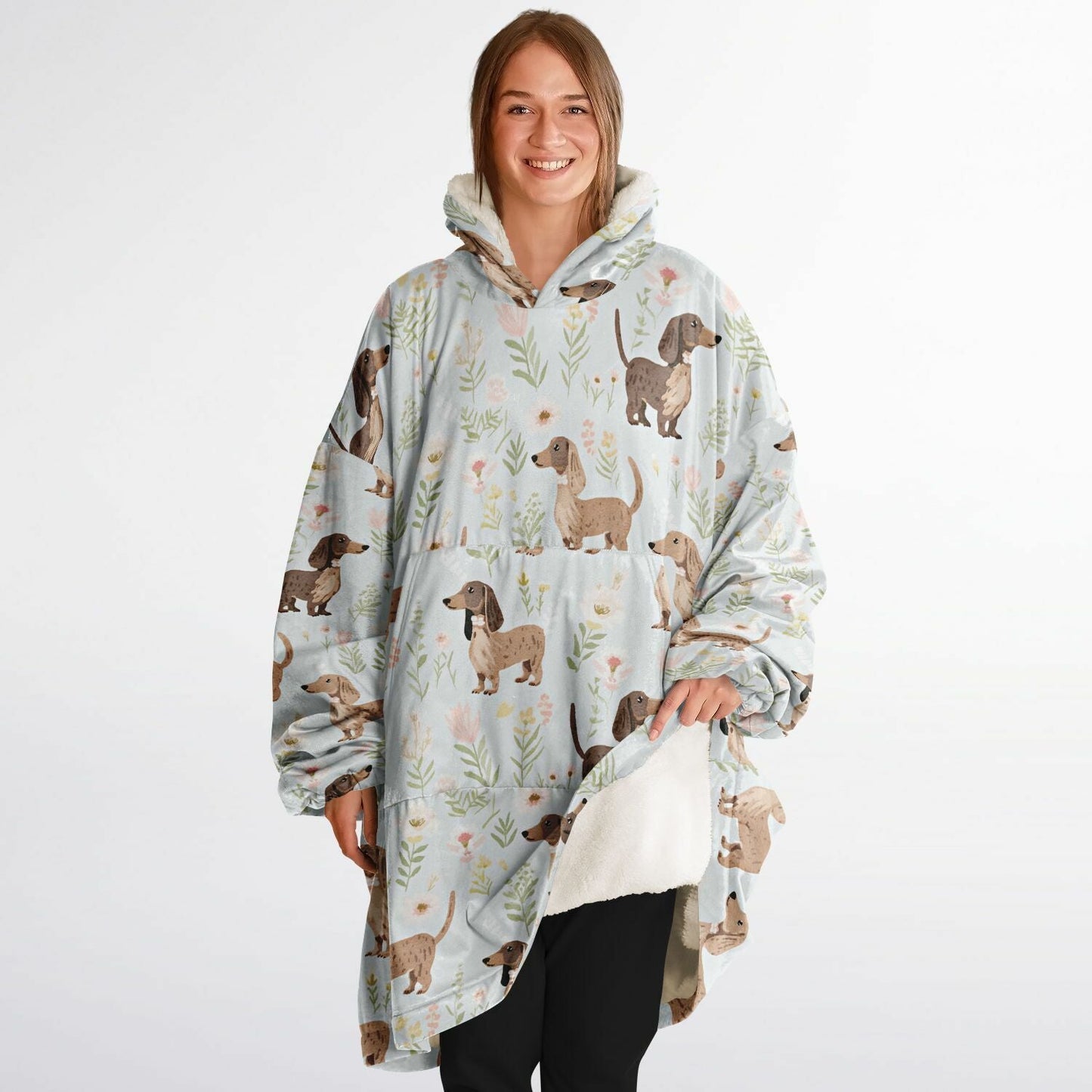 Blooming Dachshund Love Luxury Snug Hoodie - Real Rad Boutique