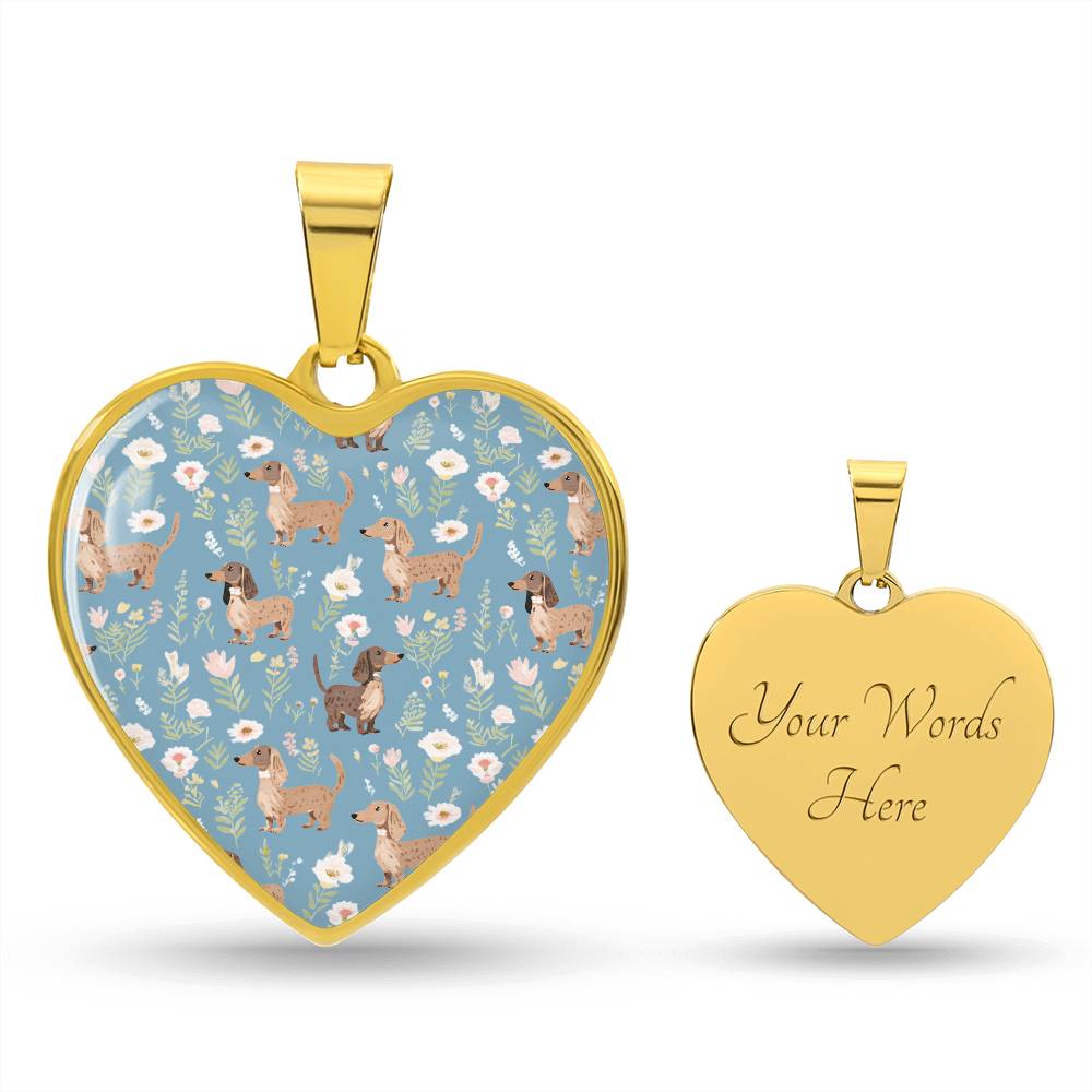 Blooming Love - Dachshund Heart Pendant - Real Rad Boutique