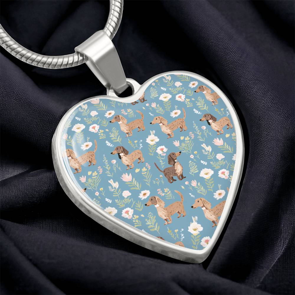 Blooming Love - Dachshund Heart Pendant - Real Rad Boutique