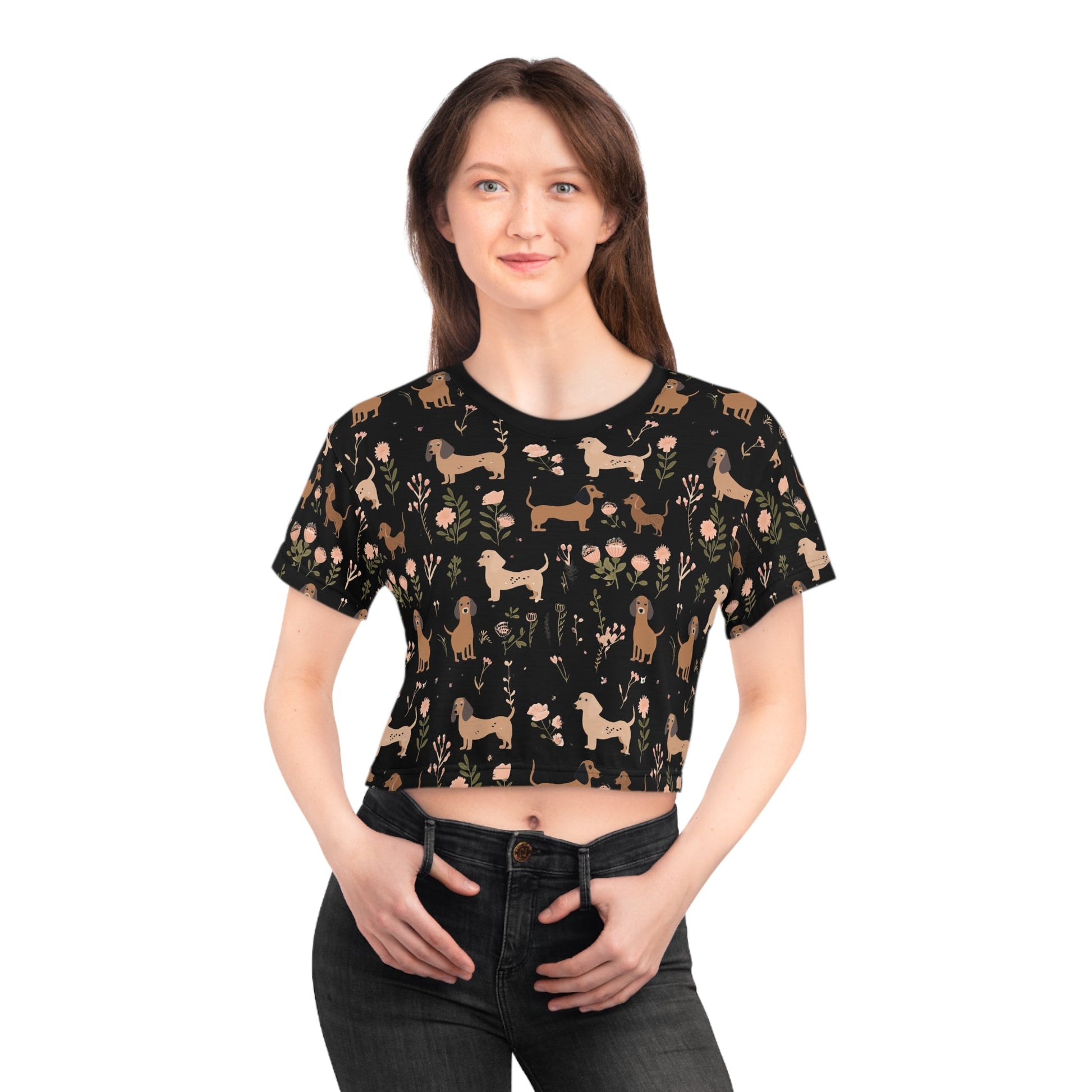 Blossom Hounds - Dachshund Crop Tee - Real Rad Boutique