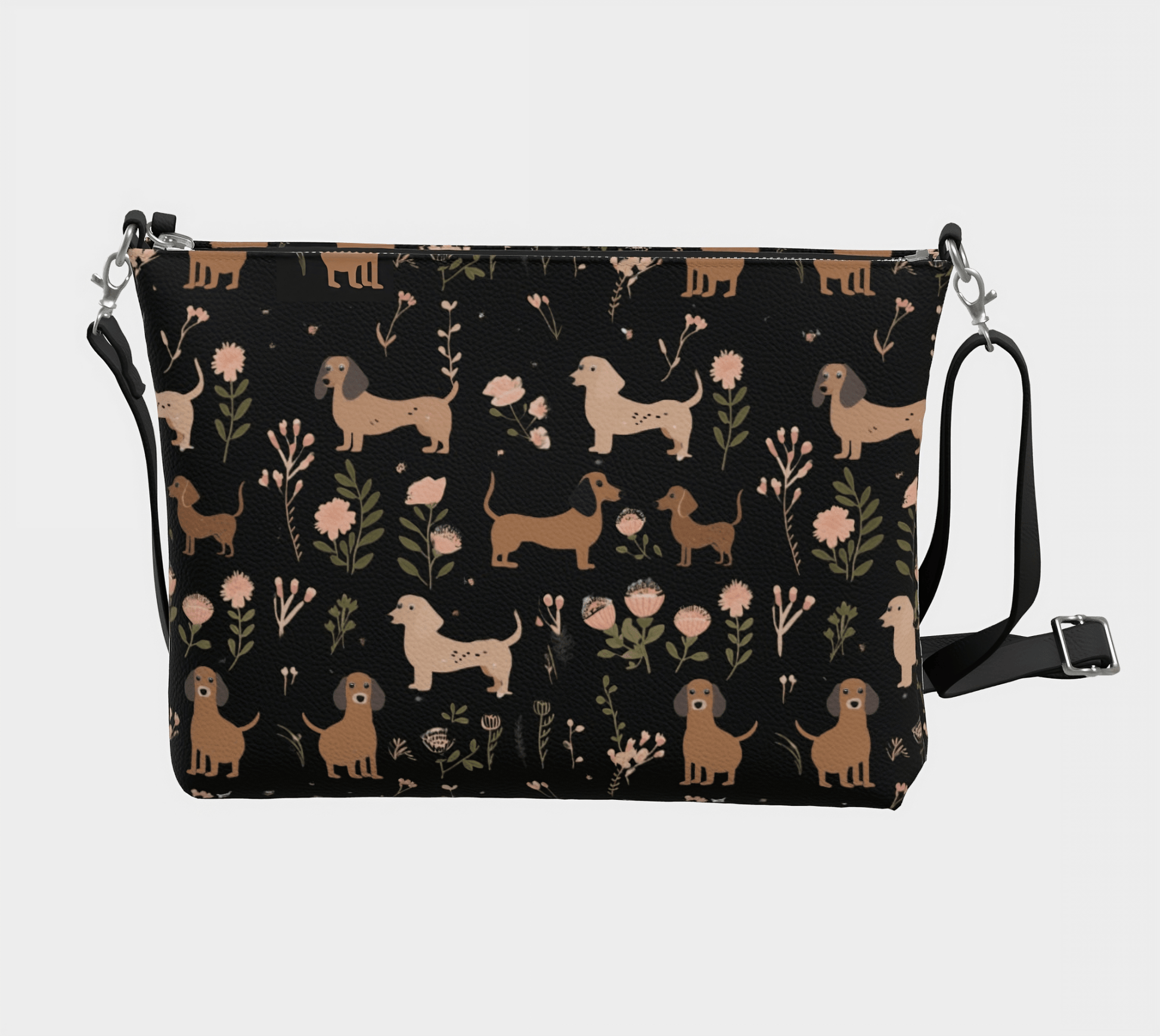 Blossom Hounds - Dachshund Vegan Leather Crossbody Purse - Real Rad Boutique