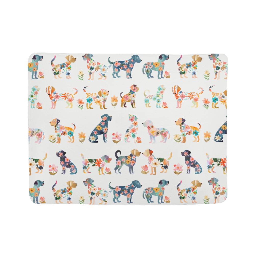 Blossoming Lab Love Sherpa Fleece Blanket - Real Rad Boutique