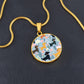 Blue Floral Paws - Circle Pendant - Real Rad Boutique