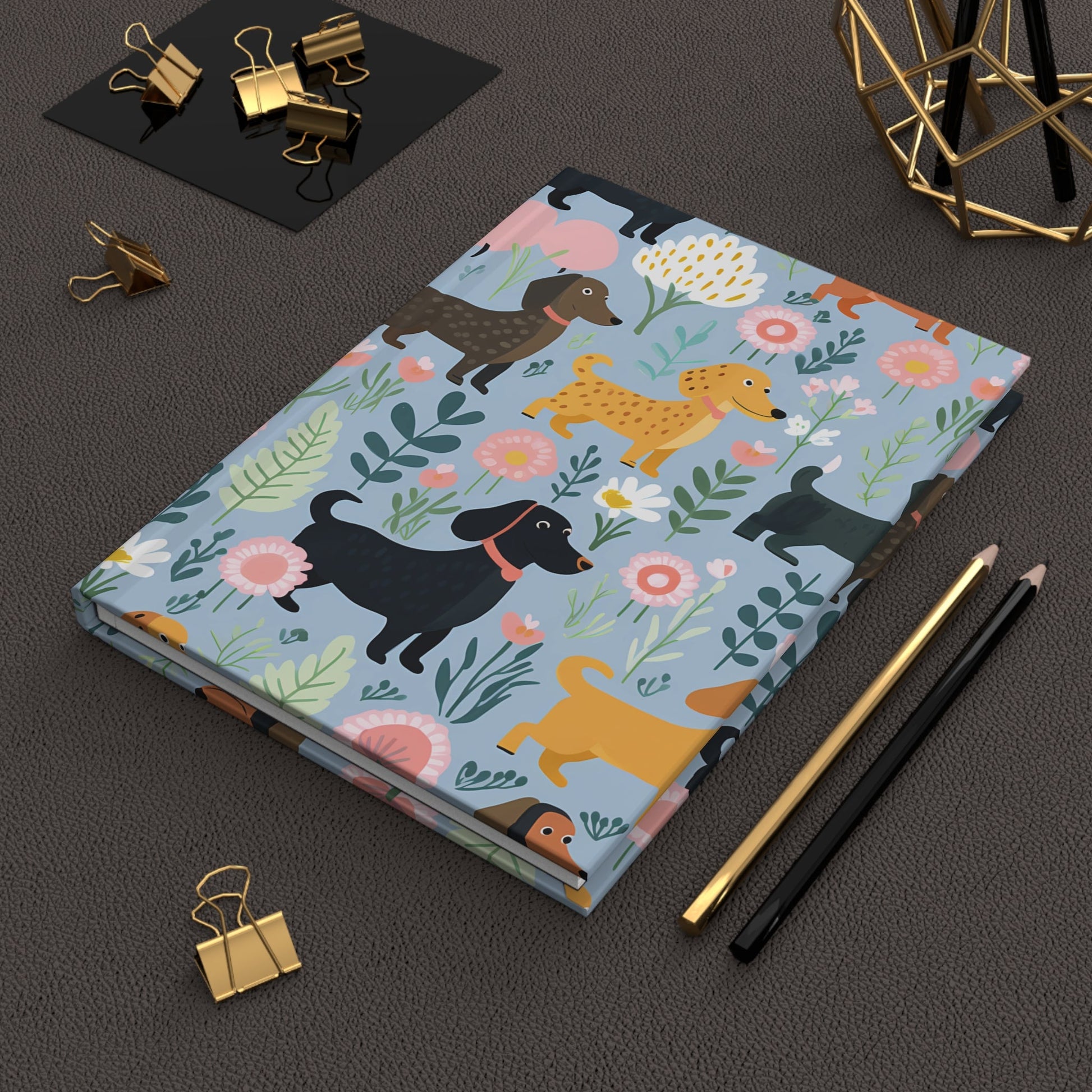 Blue Floral Paws - Hardcover Journal Matte - Real Rad Boutique