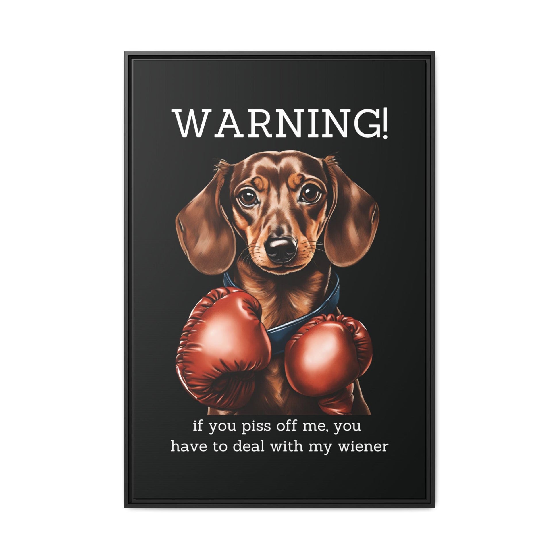 Boxing Wiener - Matte Canvas, Black Frame - Real Rad Boutique