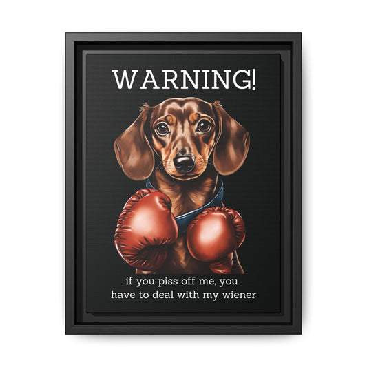 Boxing Wiener - Matte Canvas, Black Frame - Real Rad Boutique