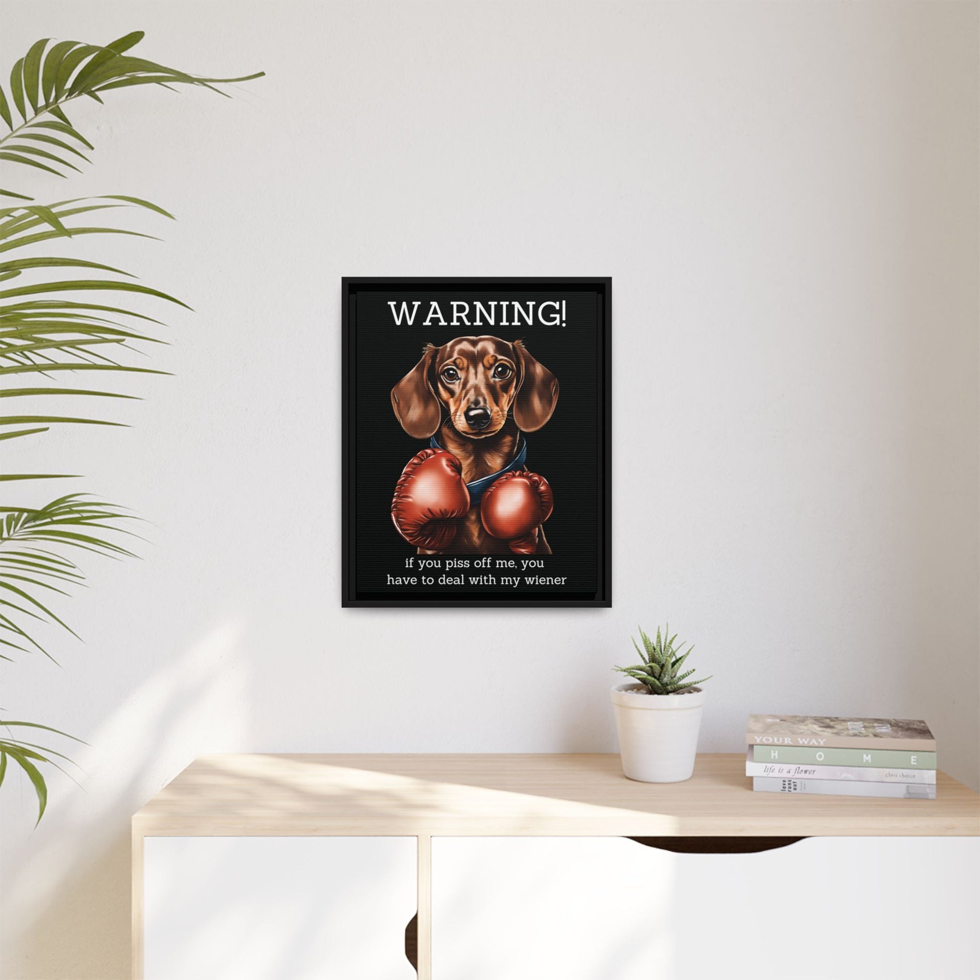 Boxing Wiener - Matte Canvas, Black Frame - Real Rad Boutique