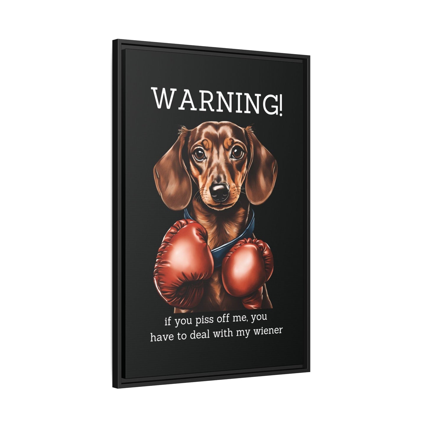 Boxing Wiener - Matte Canvas, Black Frame - Real Rad Boutique