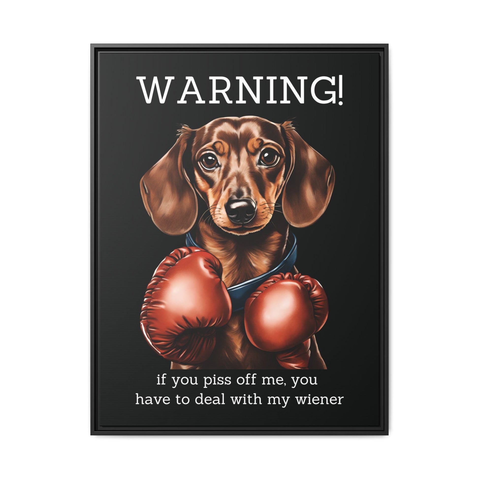 Boxing Wiener - Matte Canvas, Black Frame - Real Rad Boutique