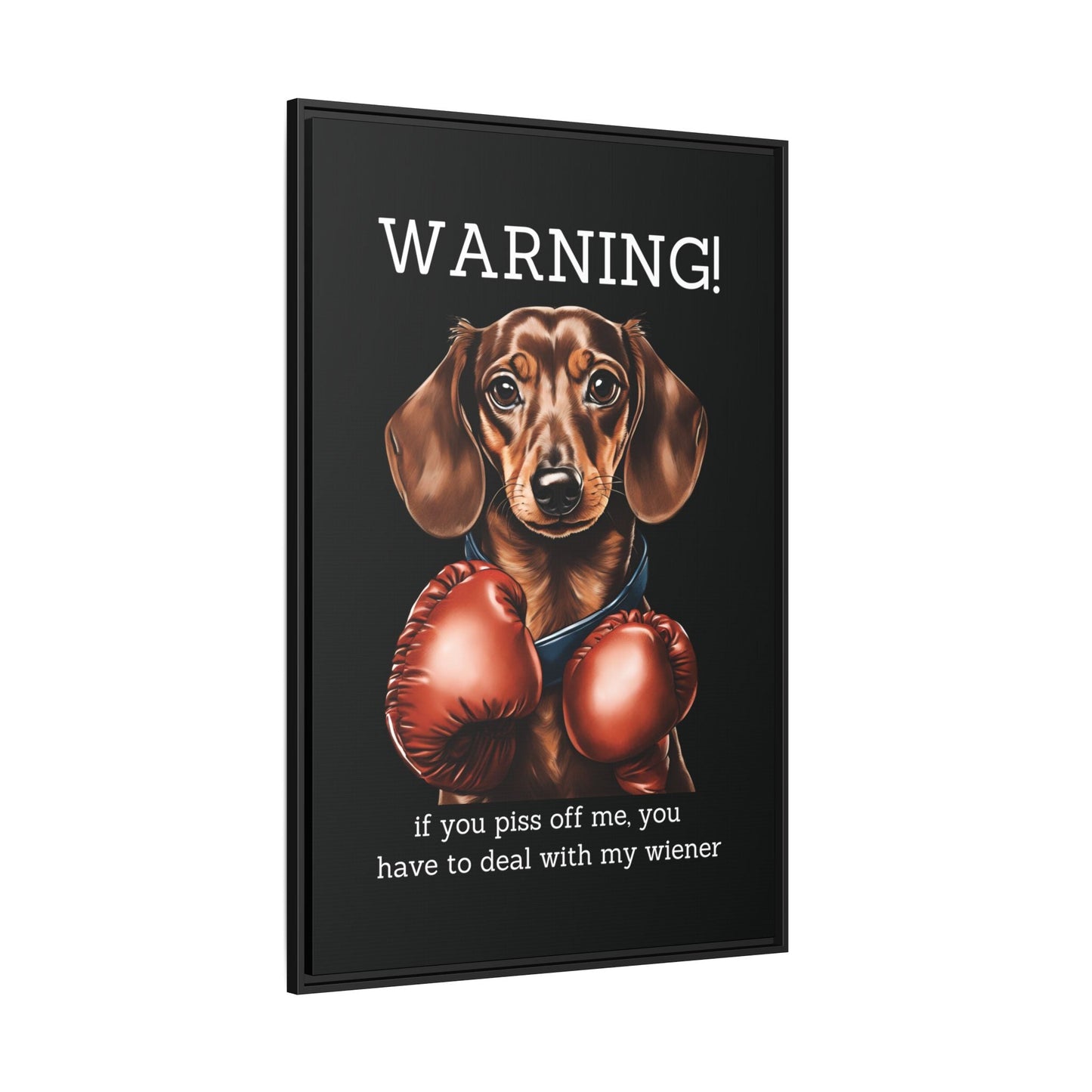 Boxing Wiener - Matte Canvas, Black Frame - Real Rad Boutique