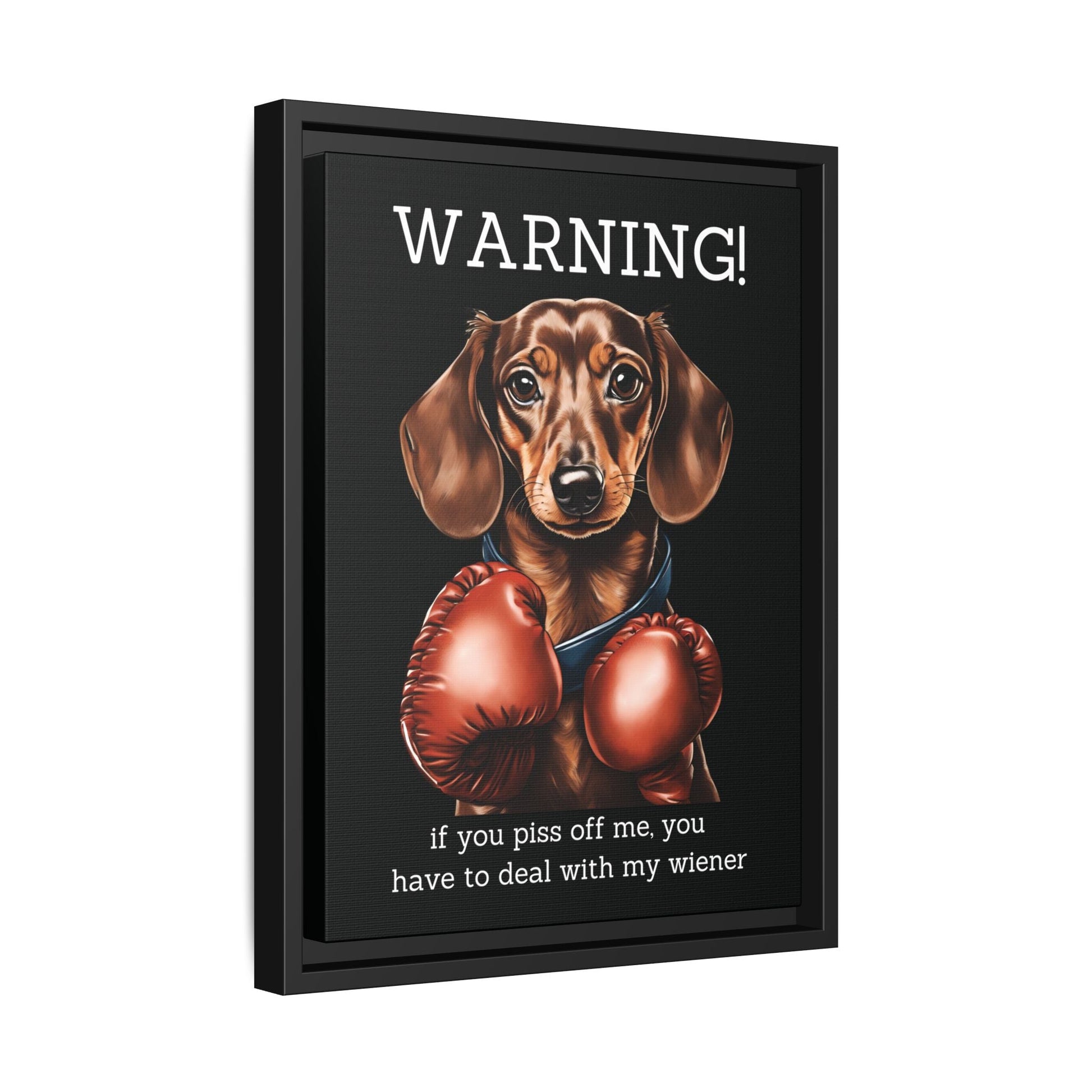 Boxing Wiener - Matte Canvas, Black Frame - Real Rad Boutique