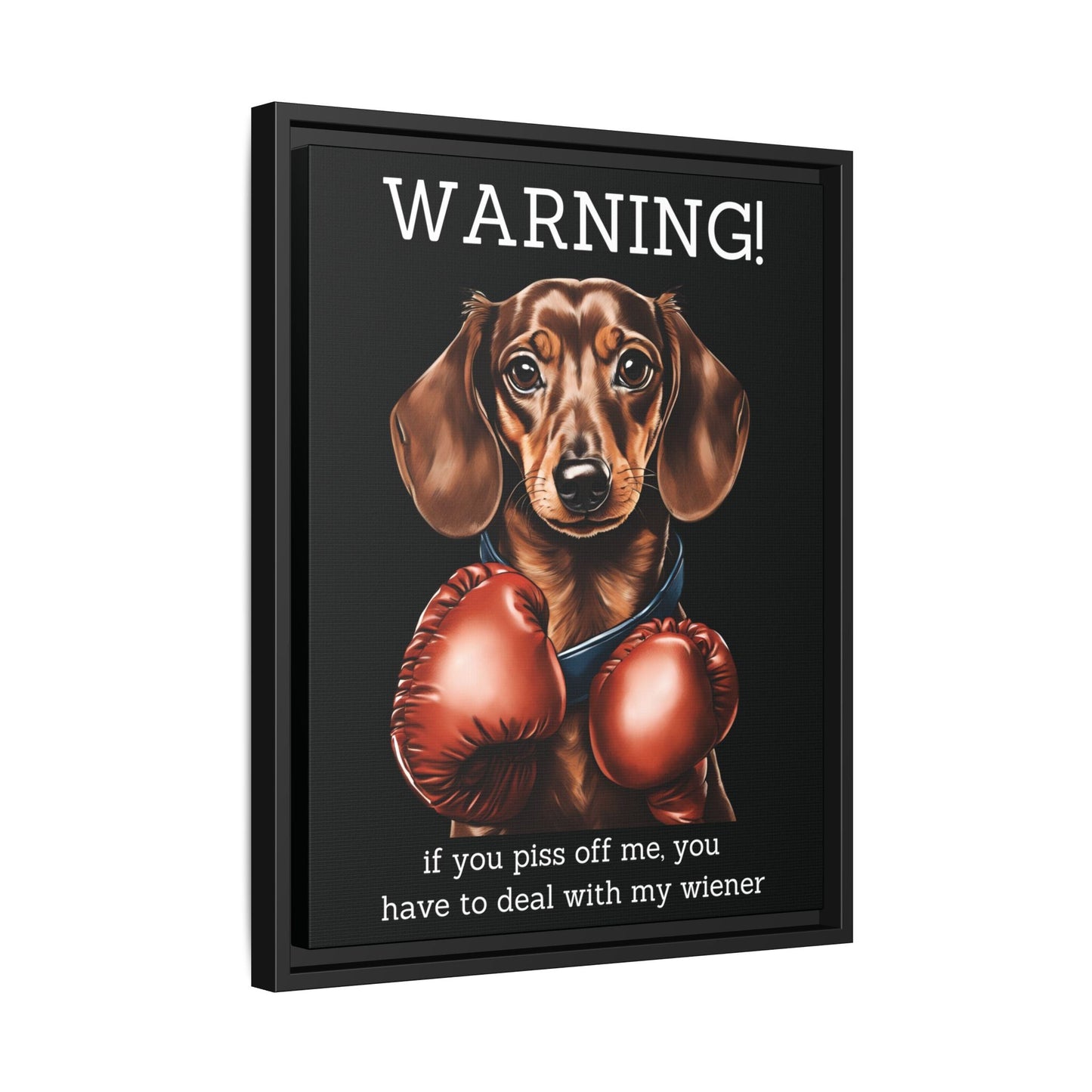 Boxing Wiener - Matte Canvas, Black Frame - Real Rad Boutique