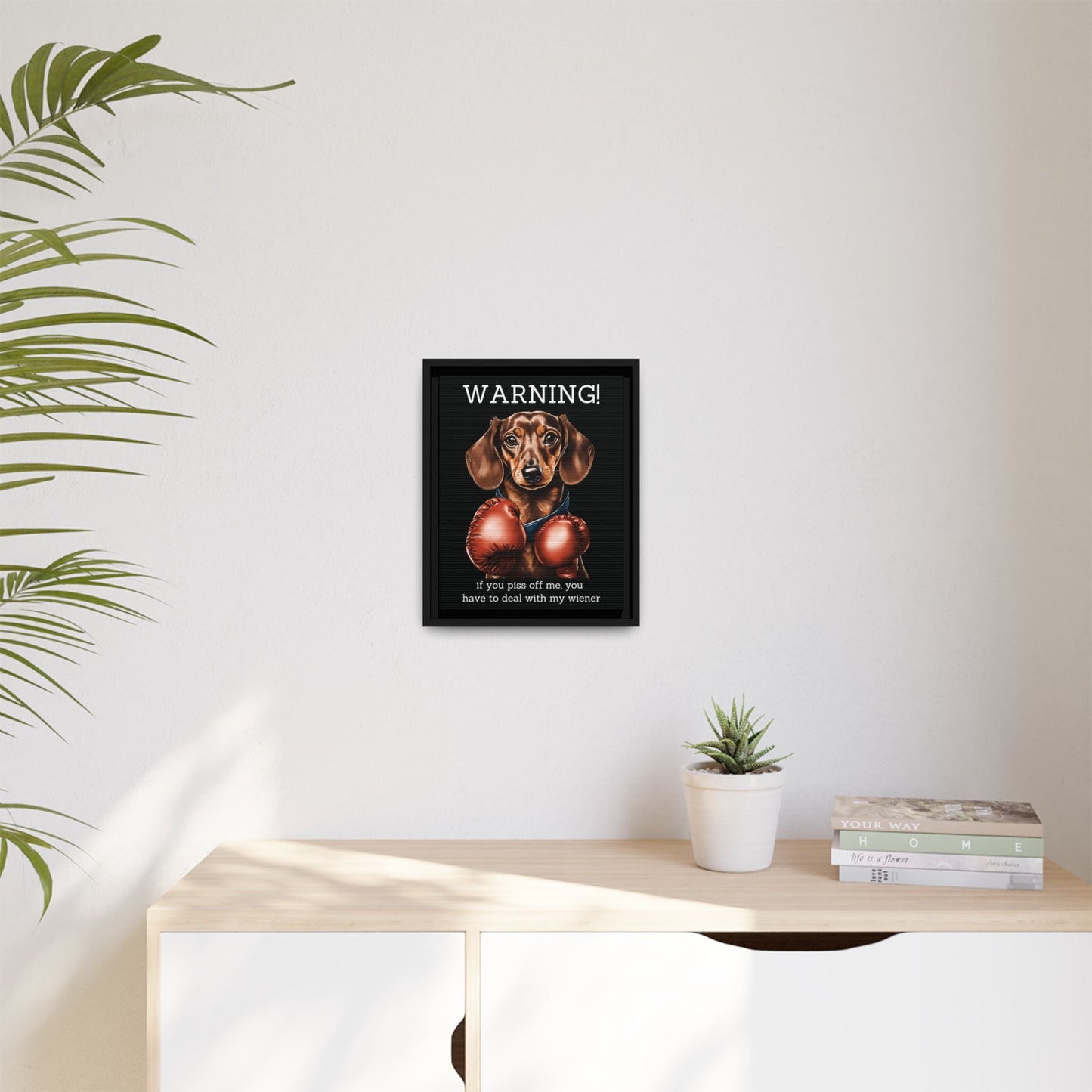 Boxing Wiener - Matte Canvas, Black Frame - Real Rad Boutique