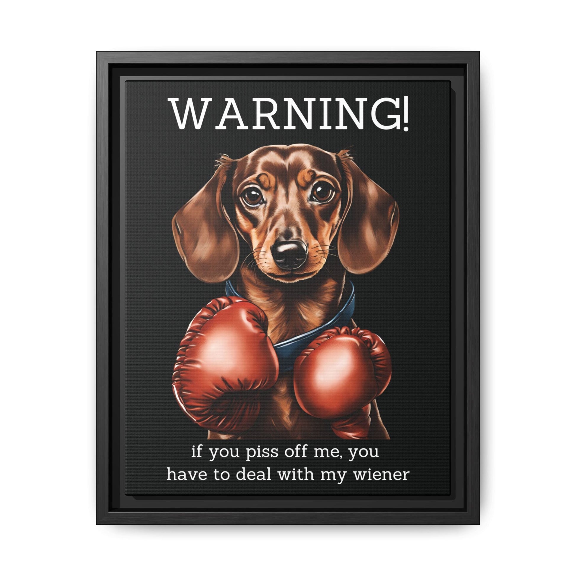 Boxing Wiener - Matte Canvas, Black Frame - Real Rad Boutique