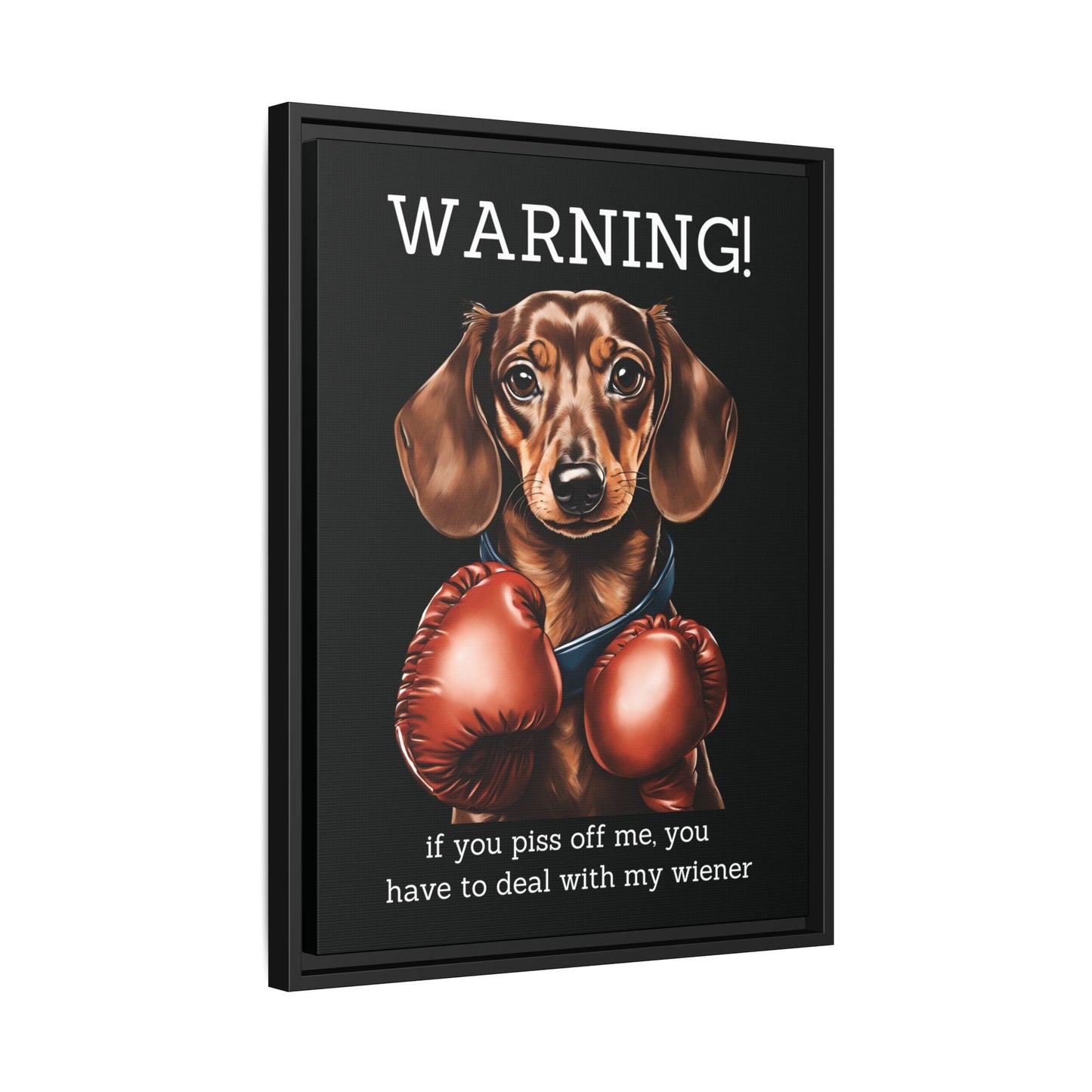 Boxing Wiener - Matte Canvas, Black Frame - Real Rad Boutique