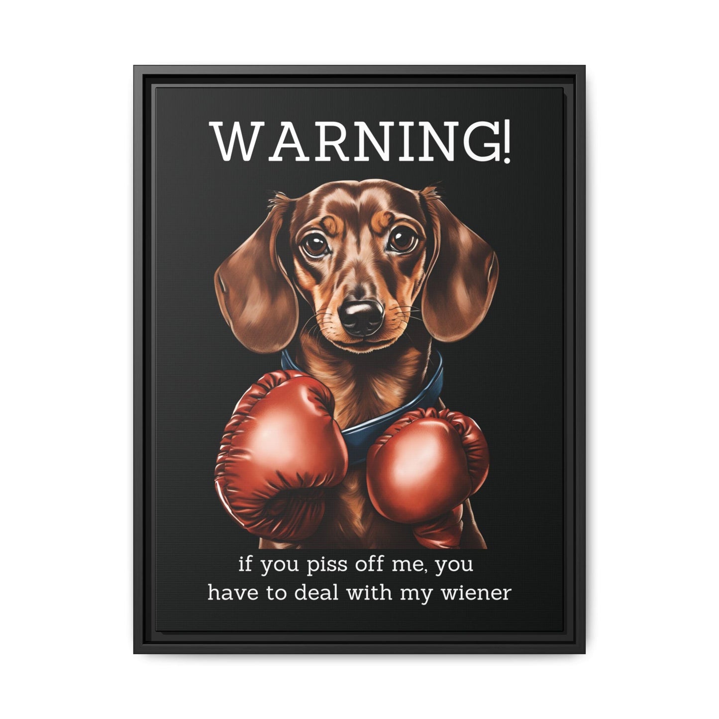 Boxing Wiener - Matte Canvas, Black Frame - Real Rad Boutique