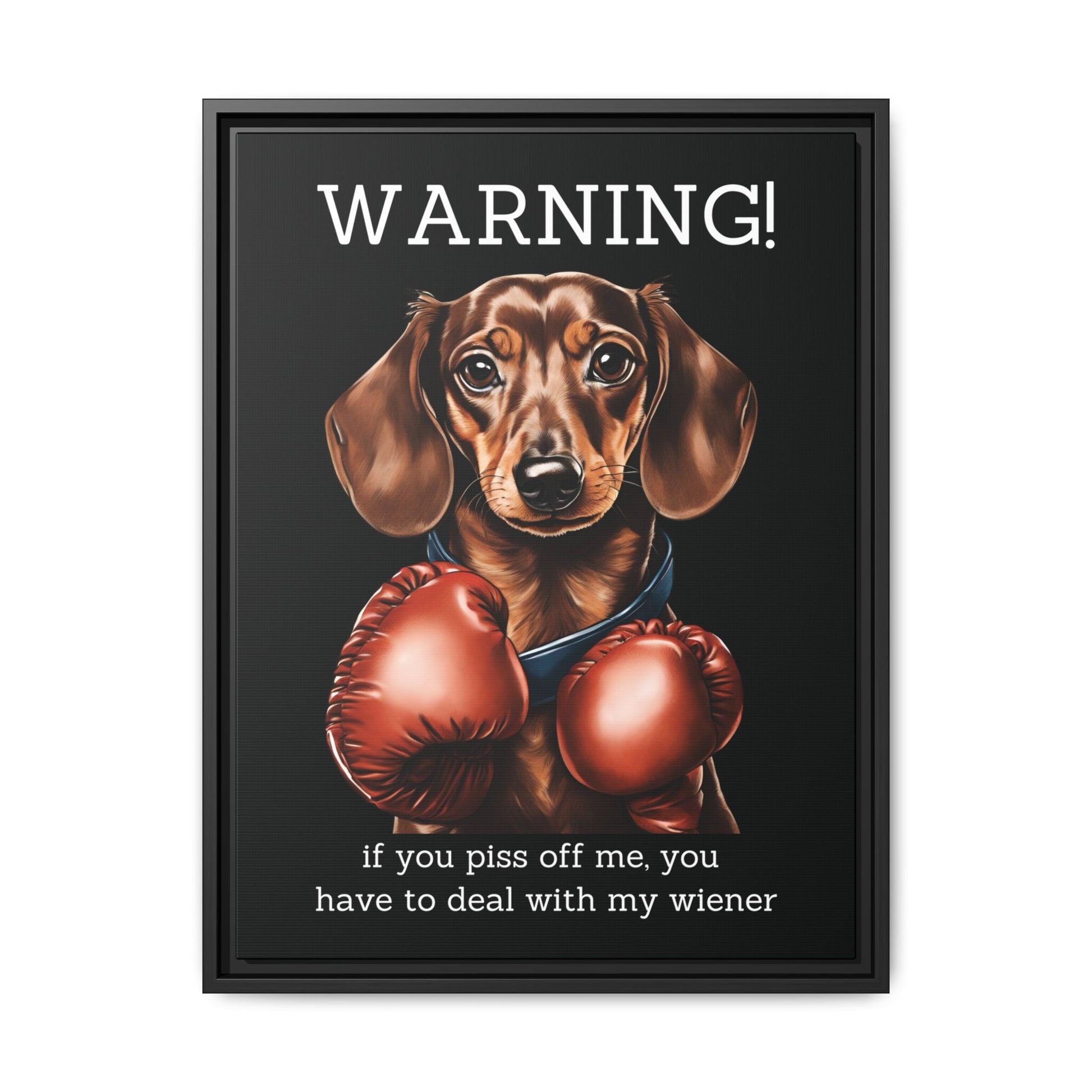 Boxing Wiener - Matte Canvas, Black Frame - Real Rad Boutique