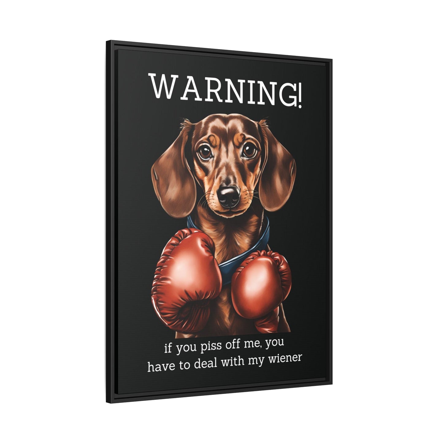 Boxing Wiener - Matte Canvas, Black Frame - Real Rad Boutique