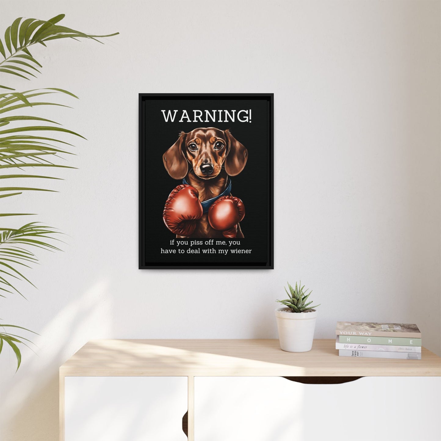 Boxing Wiener - Matte Canvas, Black Frame - Real Rad Boutique