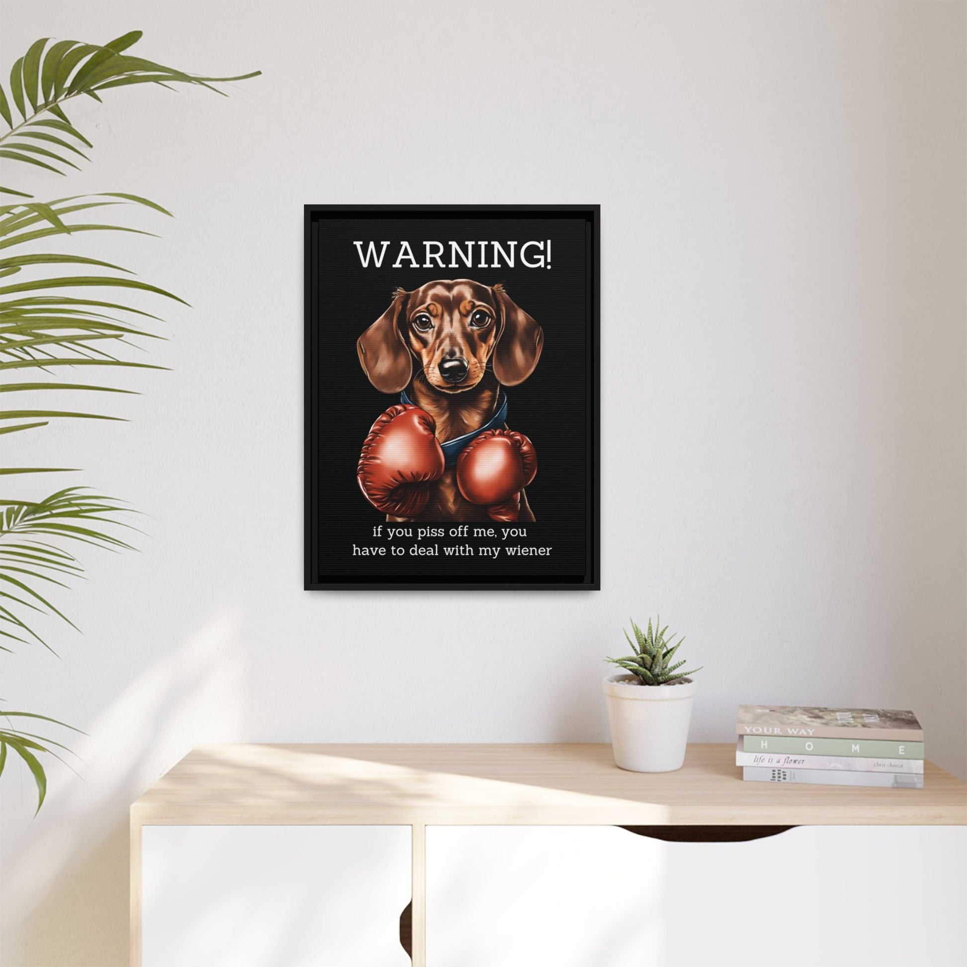 Boxing Wiener - Matte Canvas, Black Frame - Real Rad Boutique