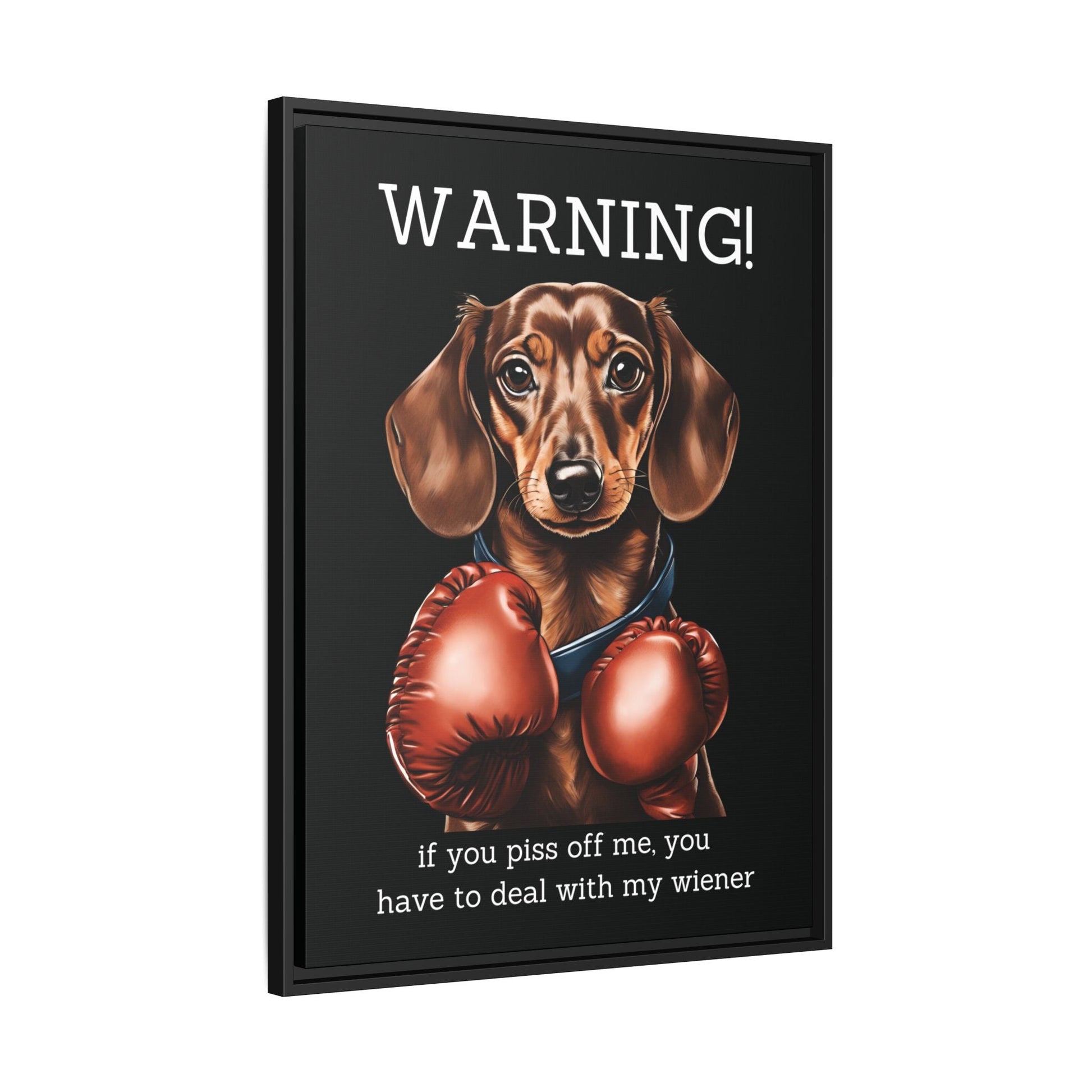 Boxing Wiener - Matte Canvas, Black Frame - Real Rad Boutique