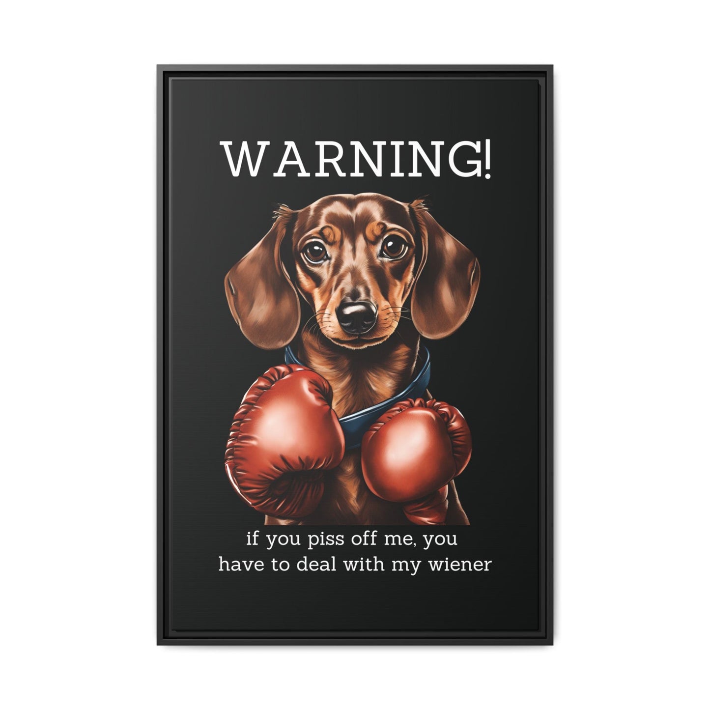 Boxing Wiener - Matte Canvas, Black Frame - Real Rad Boutique