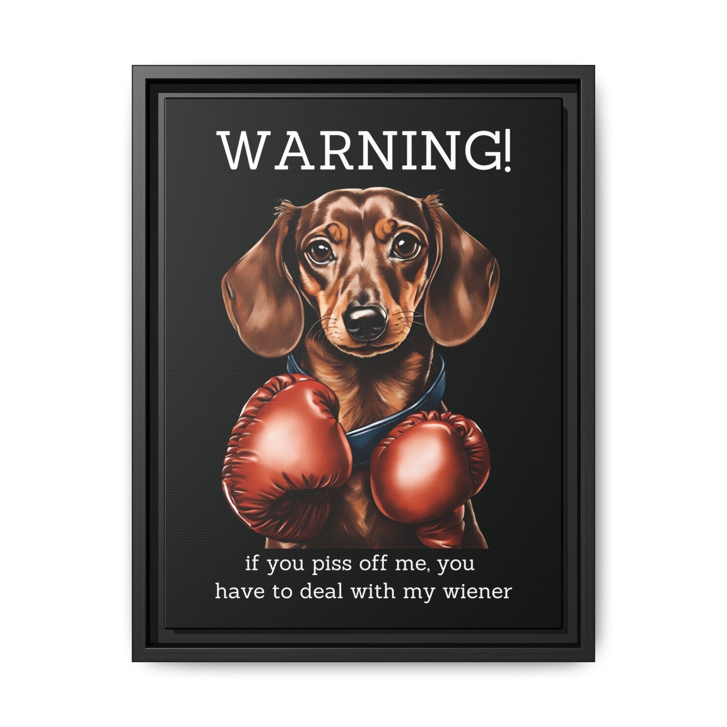 Boxing Wiener - Matte Canvas, Black Frame - Real Rad Boutique