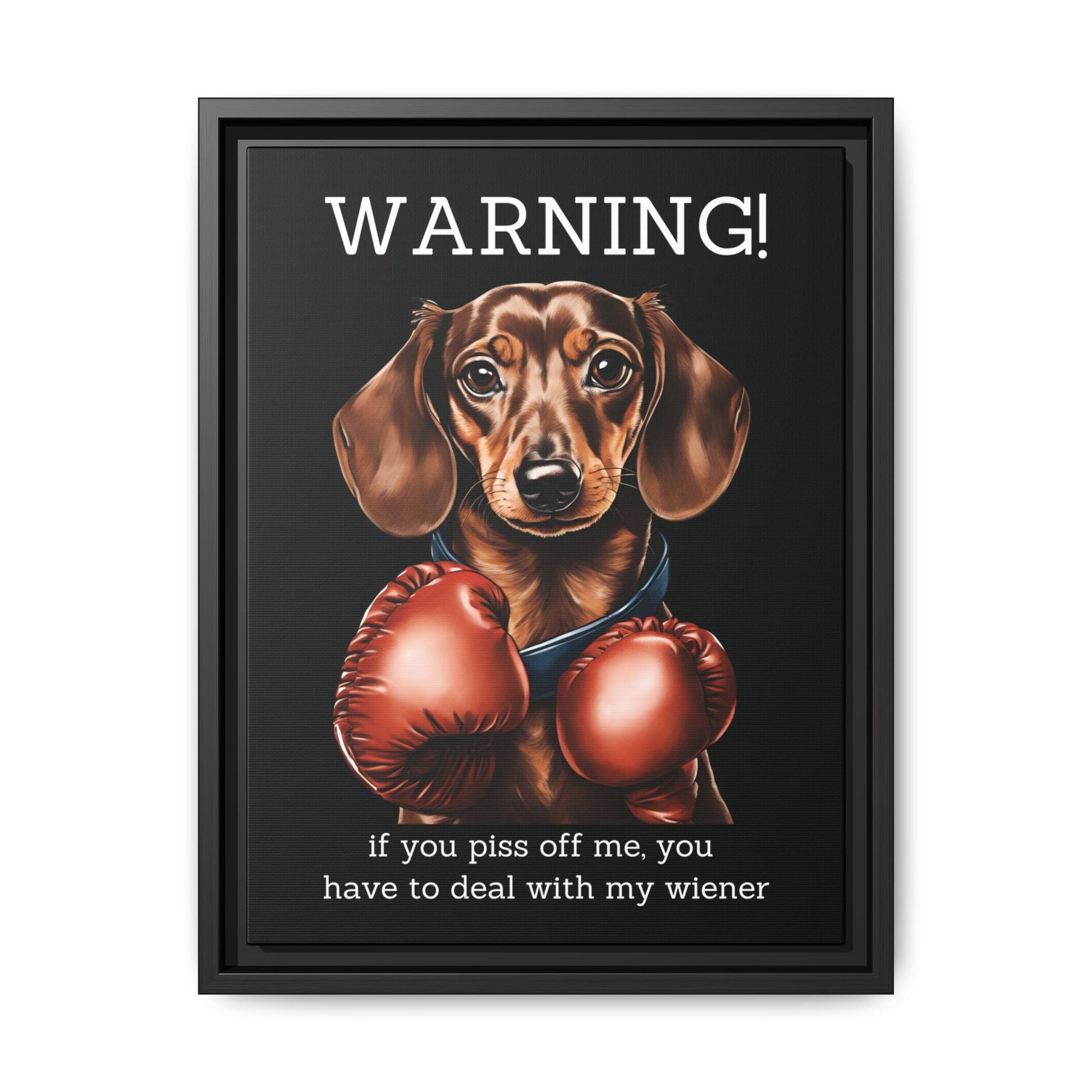 Boxing Wiener - Matte Canvas, Black Frame - Real Rad Boutique