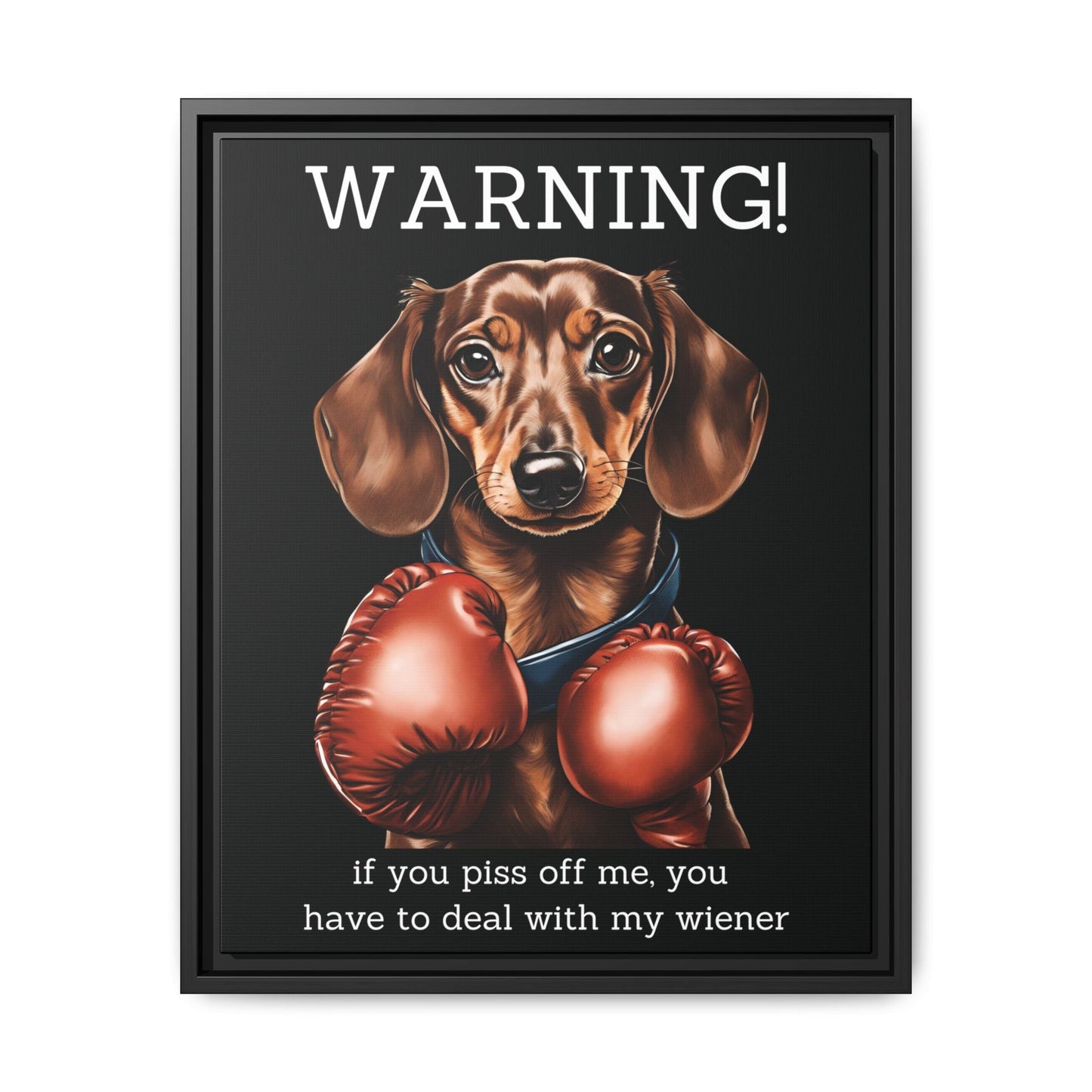 Boxing Wiener - Matte Canvas, Black Frame - Real Rad Boutique