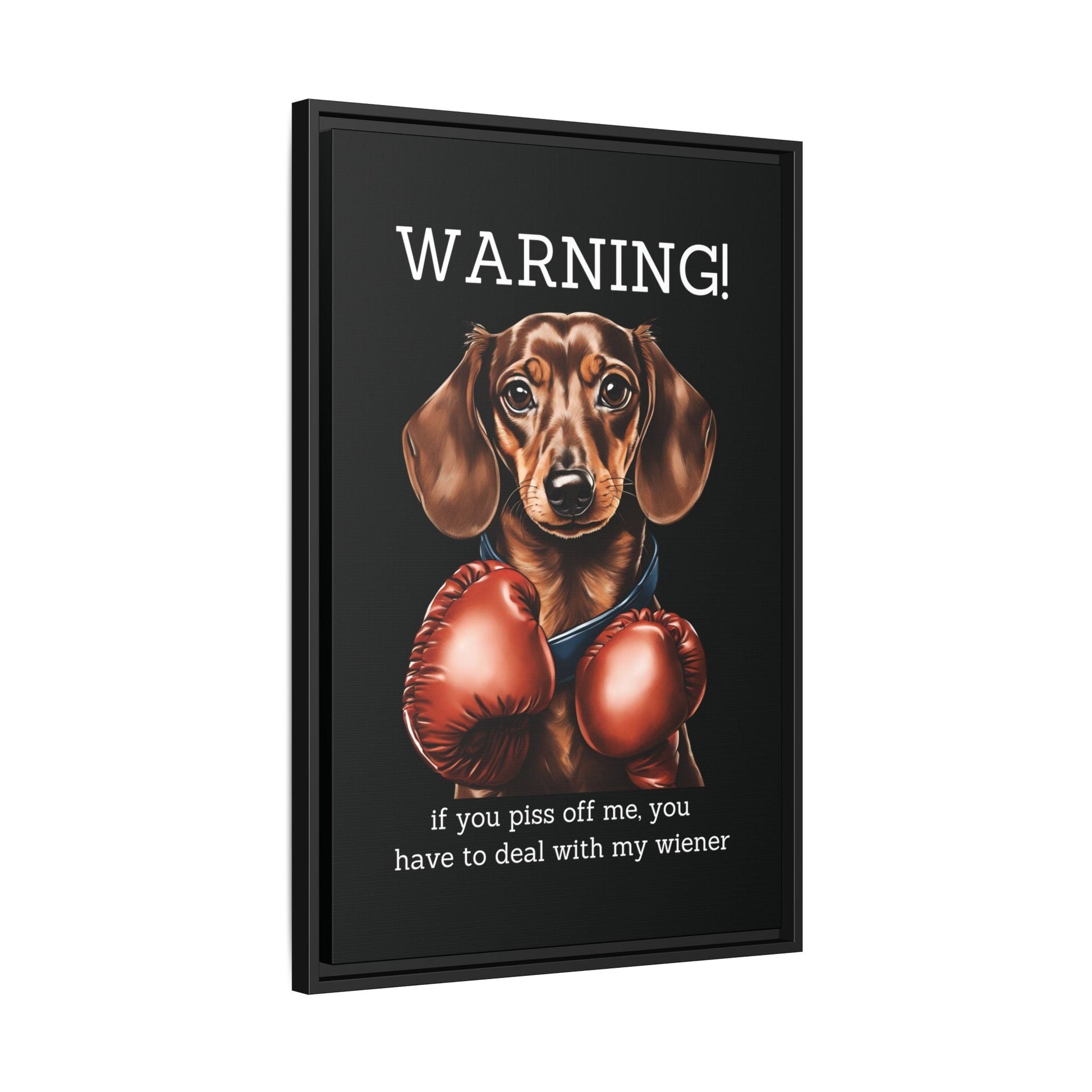 Boxing Wiener - Matte Canvas, Black Frame - Real Rad Boutique