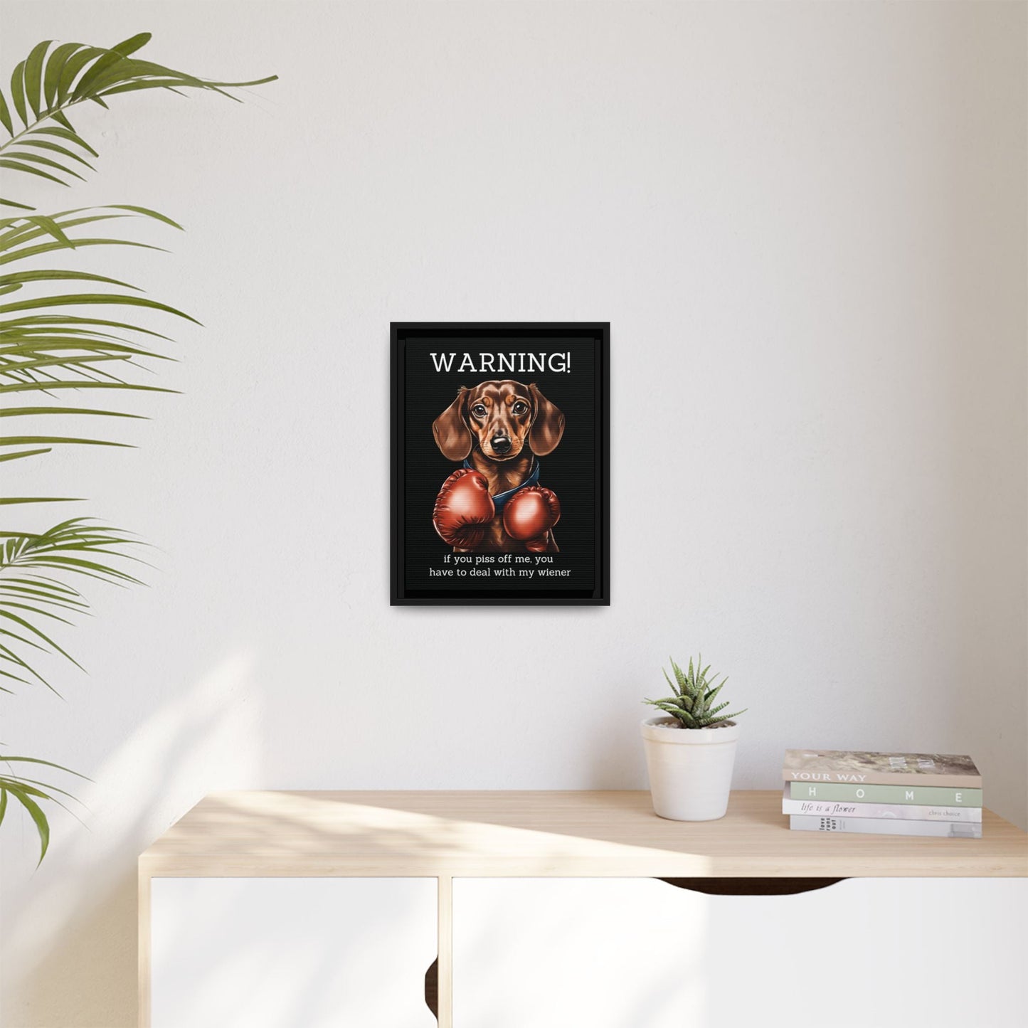 Boxing Wiener - Matte Canvas, Black Frame - Real Rad Boutique